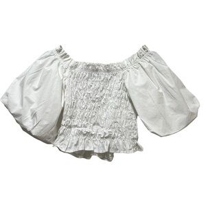 And Now This Ruched Balloon Sleeve Top Size Small